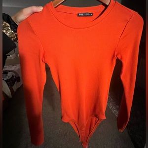 Zara orange long sleeve body suit